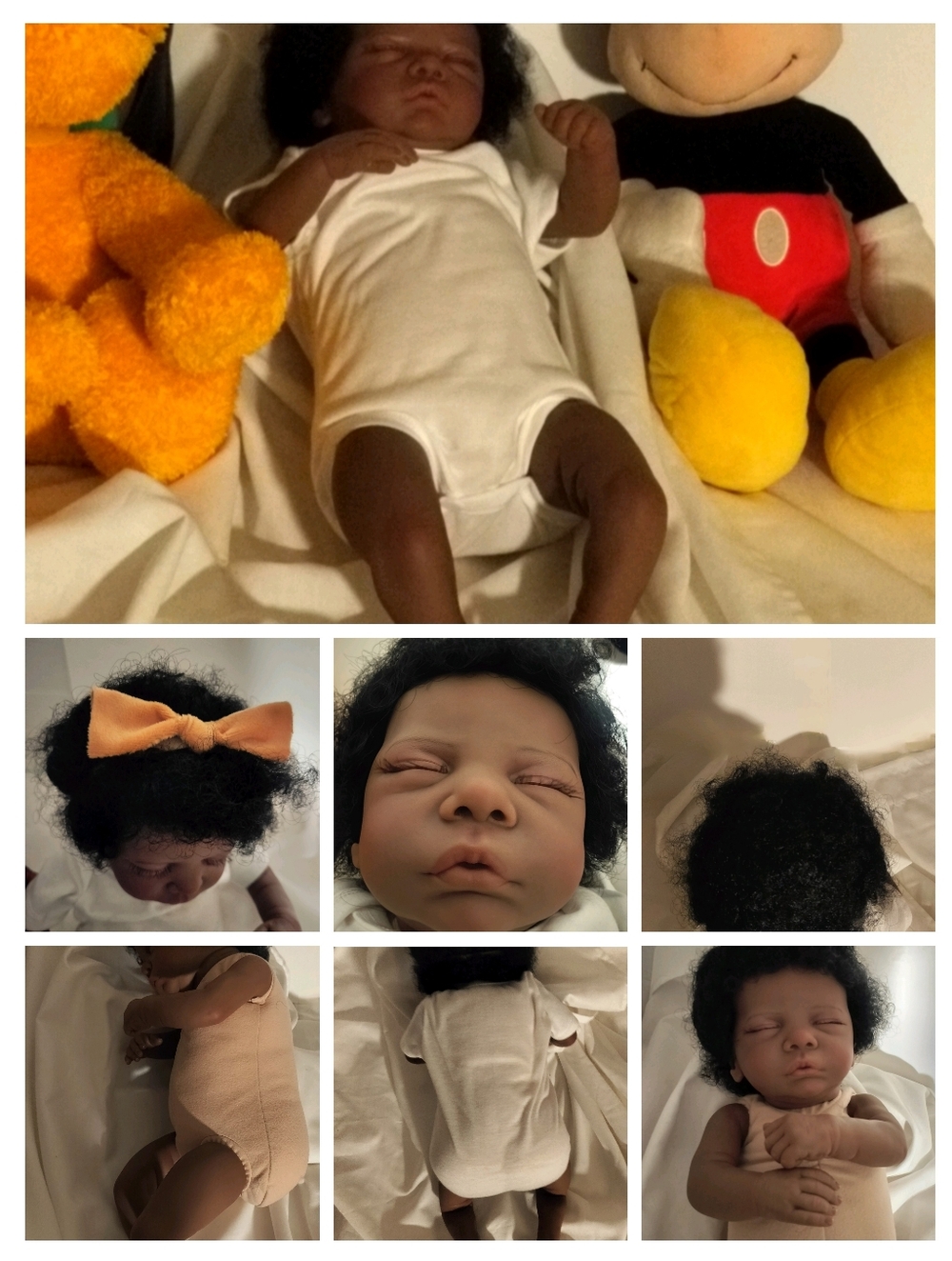 Off Brand  Newborn Infant Baby African American Baby Doll